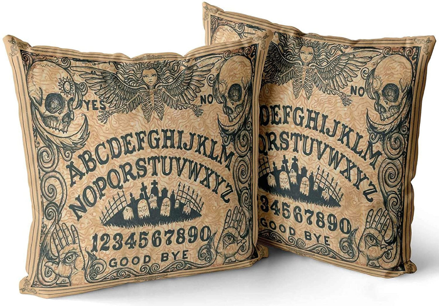 Ouija Board Horror Movie Square  Linen Pillow Covers No Inserts Included Both Sides Printed Set of 2 Choose Your Size From 16X16 to 26X26