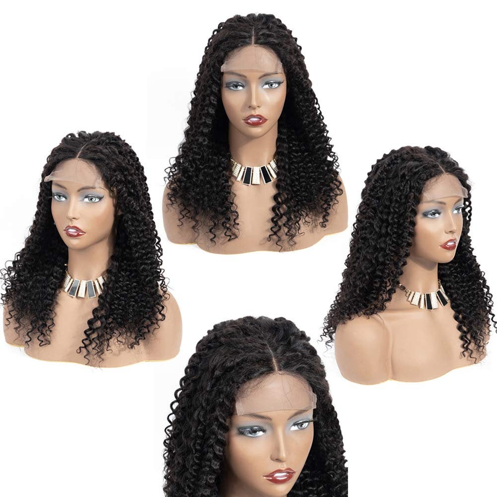 Trendy Wig Brazilian Curly Corn Wave 100% Human Hair Single Donor 4 X 4 Free Parting Pre Plucked Wet Water Wave Look Glueless Lace Front Wig