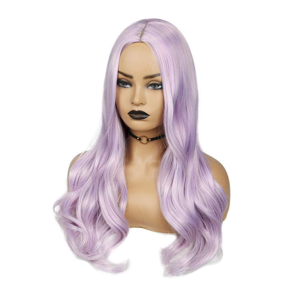 Light Lilac Purple Wavy Heat Resistant 26" | Trendy Wigs | Synthetic Top Quality Heat Resistant Fiber | Human Hair Feel