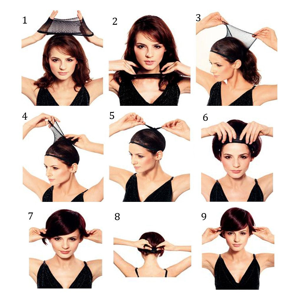 Wine Red Shoulder Length Bob Full Wig with Bangs | Synthetic Top Quality Heat Resistant Fiber | Human Hair Feel