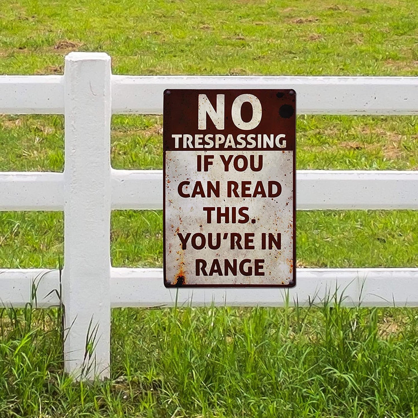 Retro Fashion Chic Funny Metal Tin Sign No Trespassing We're Tired of Hiding The Bodies