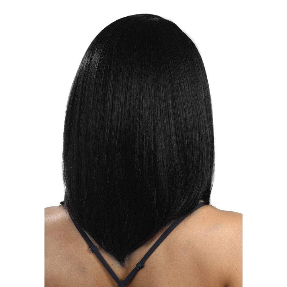 Top Quality Black Bob Quick Straight No Bangs Synthetic Wig High Temperature Heat Resistant 150% Density 14" +/-  Top Selling Ready To Ship