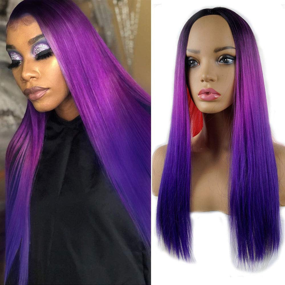 Andromeda | Trendy Five Color Rainbow | Unicorn | Mermaid | Straight Synthetic | Heat Resistant | Daily Wear | Cosplay Fashion Party Wig 26"