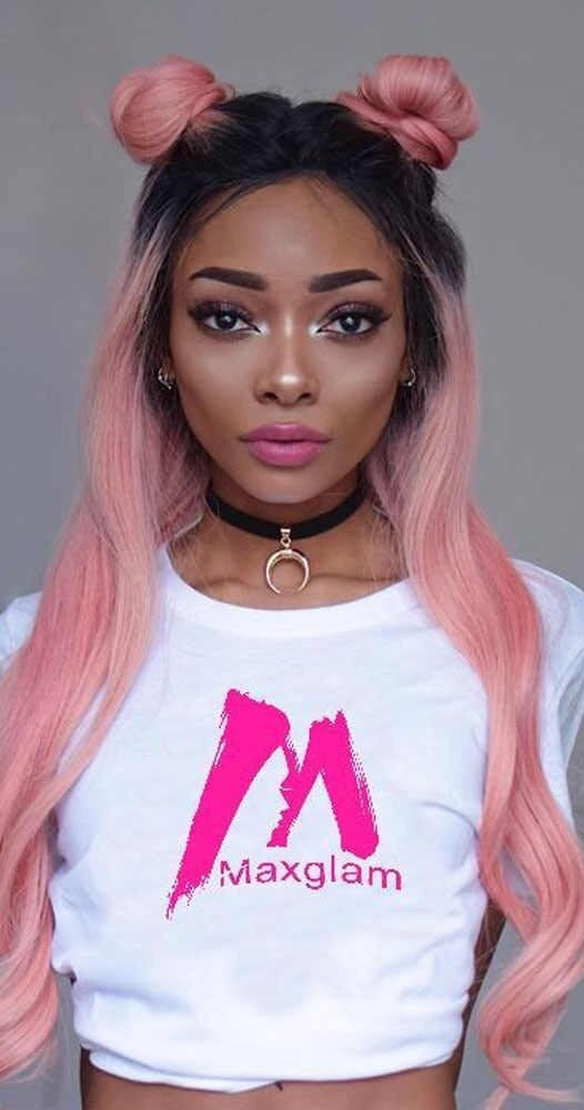 Natural Hot Ombre | Black to Hot Pink | 24" Synthetic Daily Use Cosplay Wig | Top Quality Heat Resistant Fiber | Easy Wear | Human Hair Feel