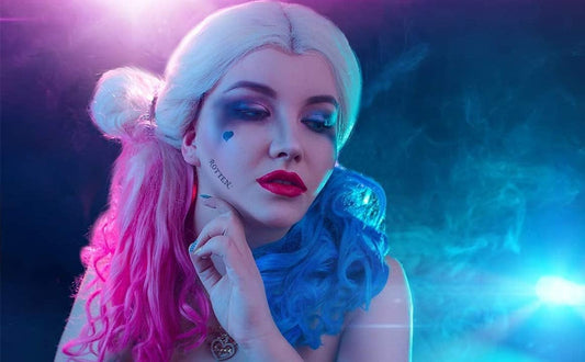 Harley Quinn Cosplay Wigs, Colorful Wigs, Wavy Long Pink Blue Wigs, Harley Quinn Wig, Halloween, Halloween Wig, Long Wavy Wig, Natural Wig