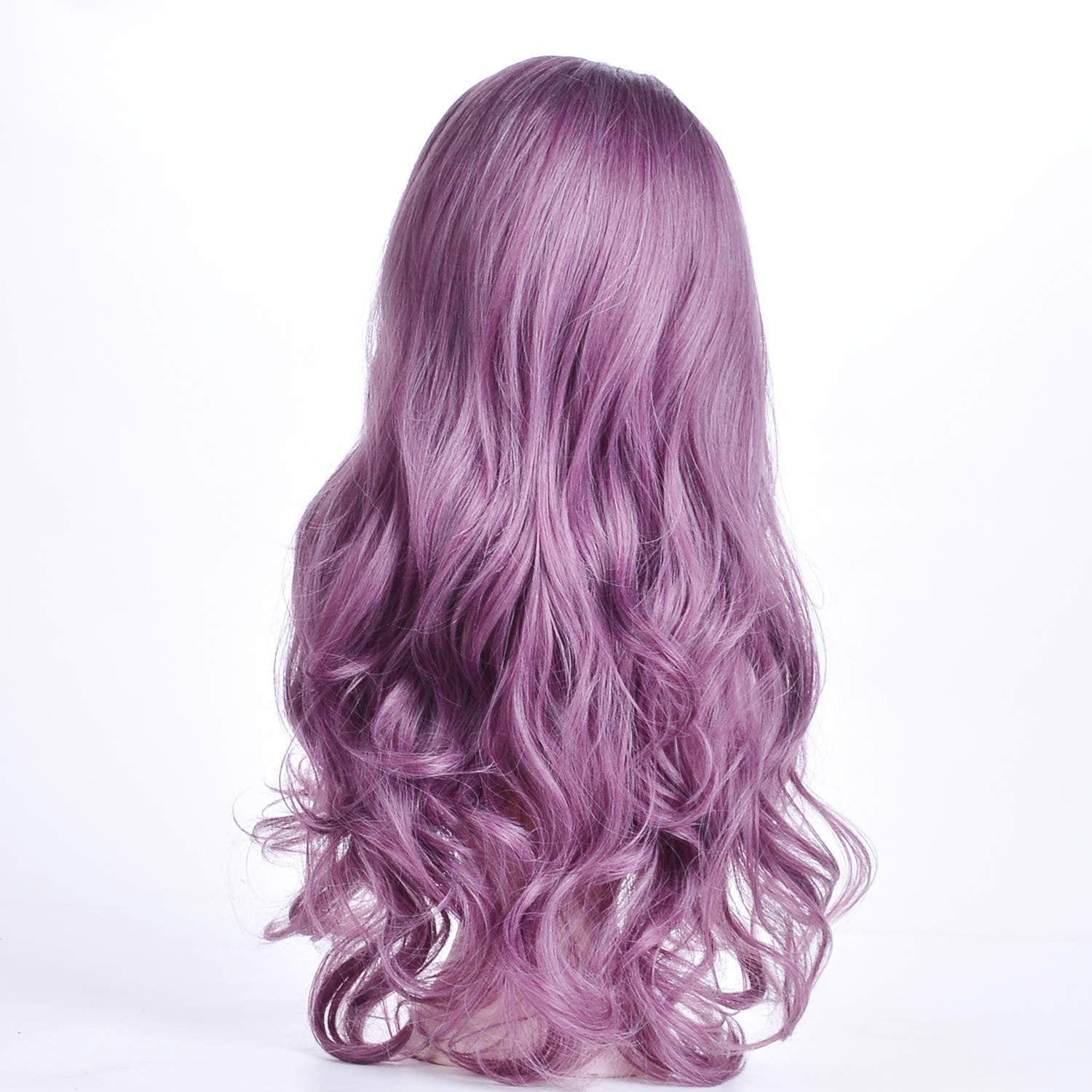 Lavender Glueless Purple High Temperature Heat Resistant Fiber 24" | Trendy Wig | Synthetic Top Quality Lace | Custom Made | Human Hair Feel