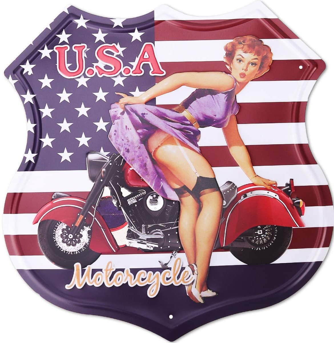 Retro Fashion Chic Route 66 Shield Tin Signs Retro Vintage Metal Signs Classic American Décor 12x12" Vintage Route 66 Choose from 4 Styles