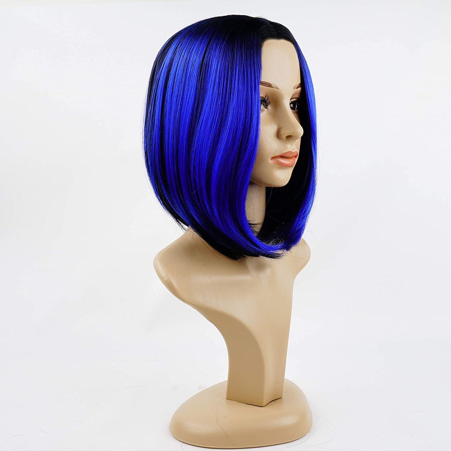 Cobalt Blue Ombre Shoulder Length 14" Bob Synthetic  | Top Quality Heat Resistant Fiber | Human Hair Feel | WIG Cap Included | Free Shipping