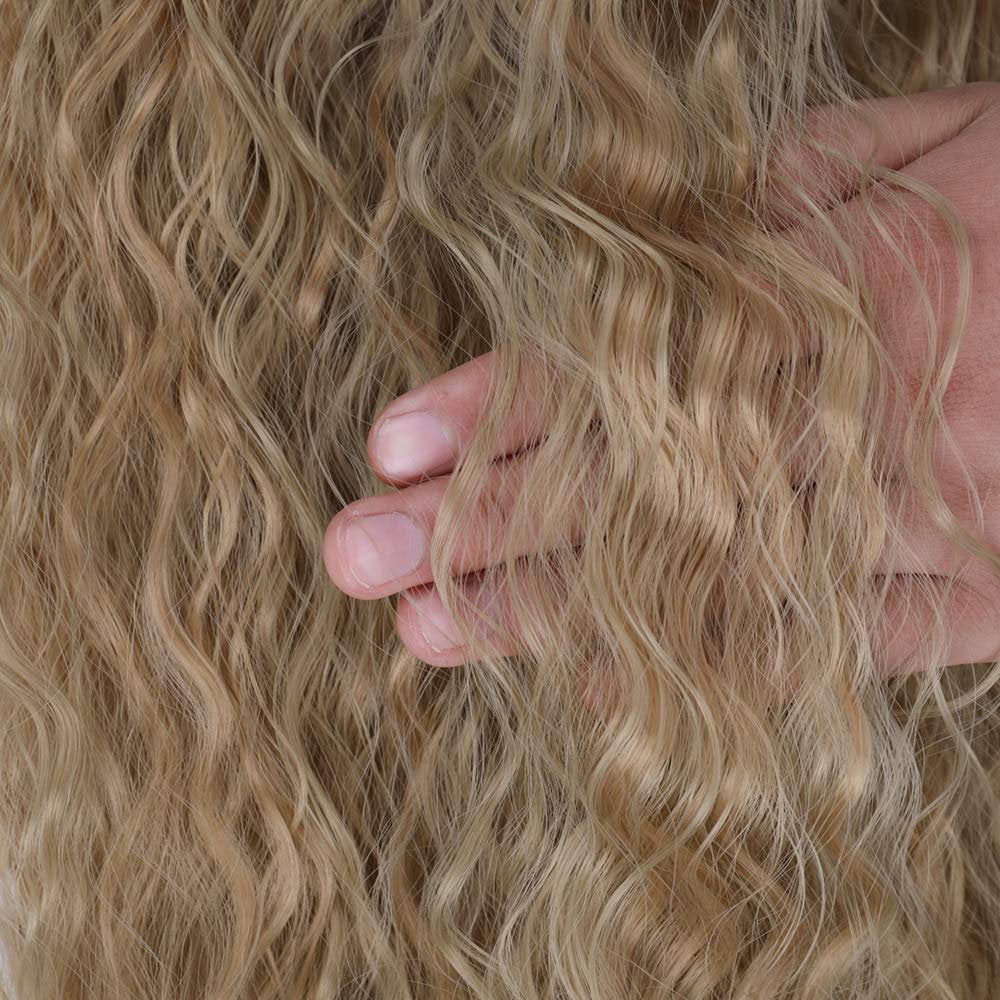 Ash Blonde Long Water Wave Ponytail Wrap Around Extension Heat Resistant Synthetic Fiber #27 Ash Blonde SPECIAL SALE Will End AT Any Time!