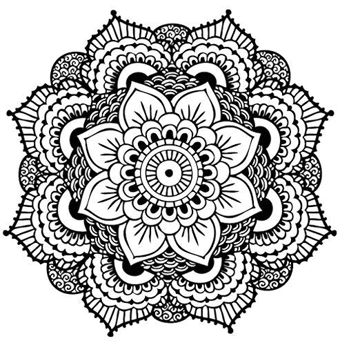 Yoga Mandala Temporary Tattoo - Realistic Body Art - Yoga Gift - Set of 2 Temporary Tattoos, 2.5" x 2.5"