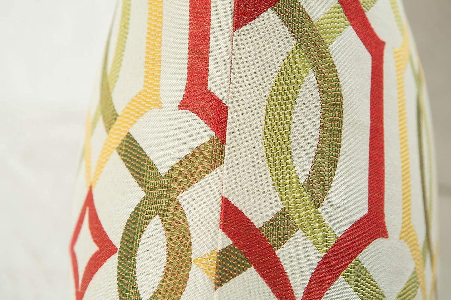 Red jacquard geometric link accent decorative throw pillow covers multicolor 18x18 cotton linen home office sofa couch decor