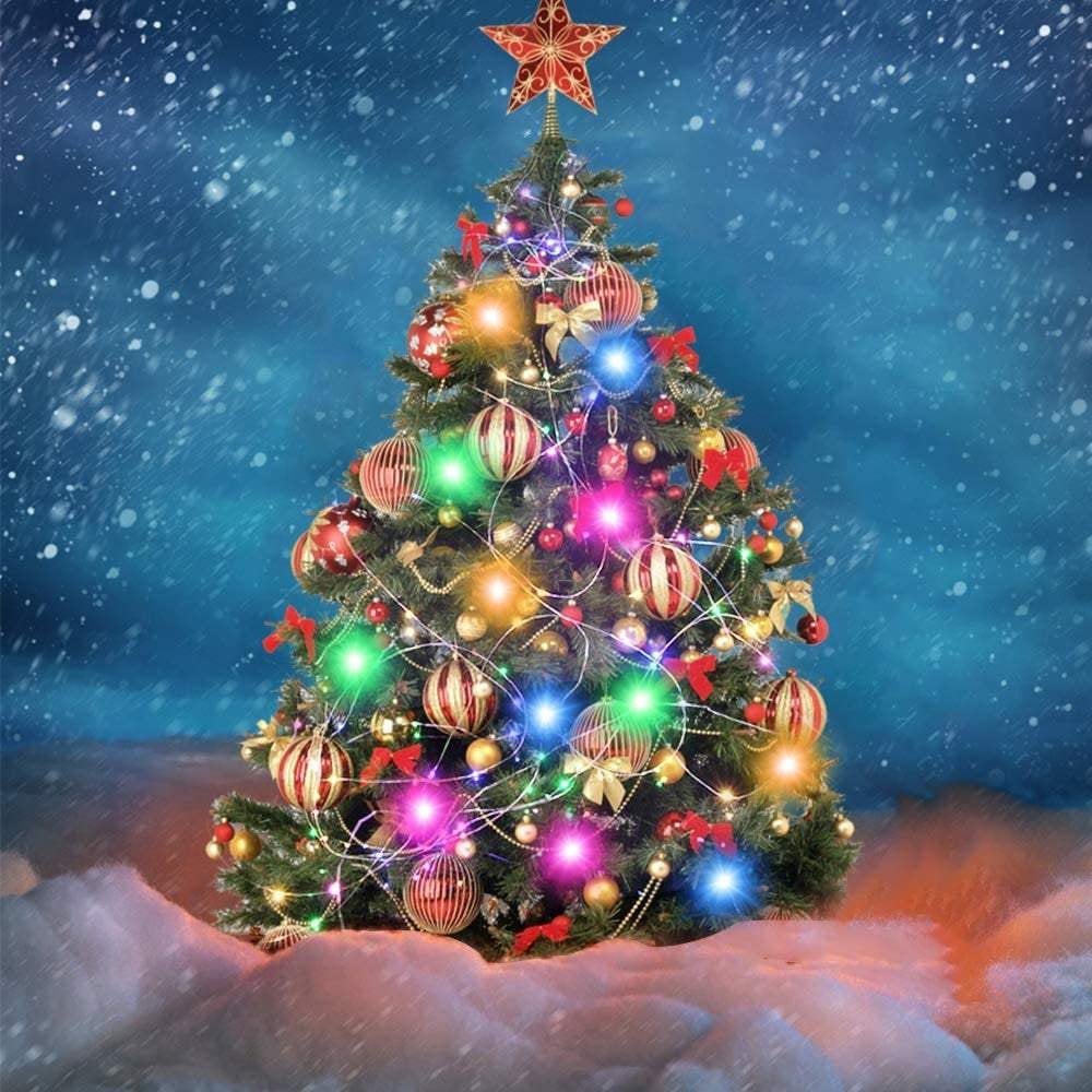 Sound activated music string lights | 32.8ft 100leds 12 modes | waterproof multicolor | battery powered | remote control