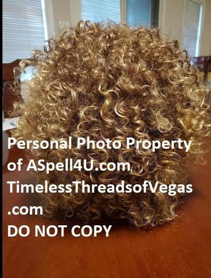 Bouncy fluffy curly wig with bangs | synthetic fiber with a human hair feel | drag queen | trendy custom styled | stage performer wig