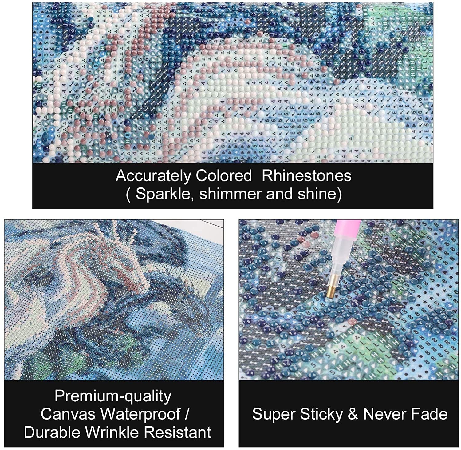 White dragon diy 5d diamond painting by number kit canvas 15.8"x11.8"