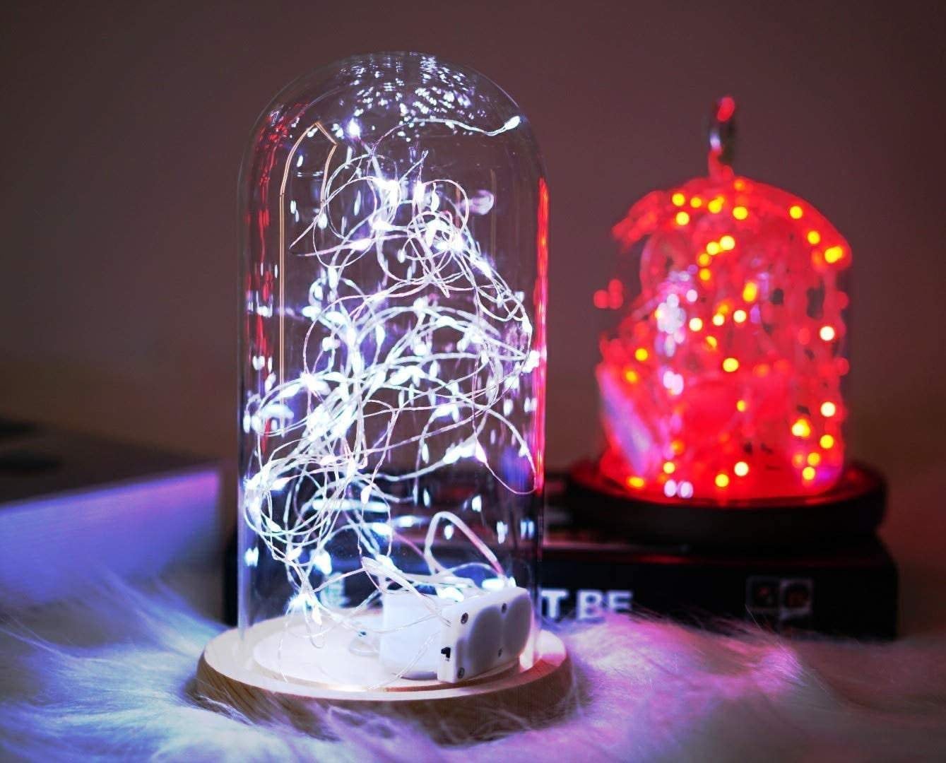 Starry fairy string lights led firefly silver color wire lights 20 led 7.2ft battery powered lights for diy wedding party jar centerpiece