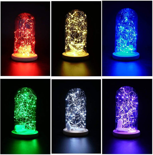 Starry fairy string lights led firefly silver color wire lights 20 led 7.2ft battery powered lights for diy wedding party jar centerpiece