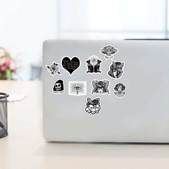 Gothic stickers 50 pieces no repeat removable vinyl diy trendy aesthetic decal stickers
