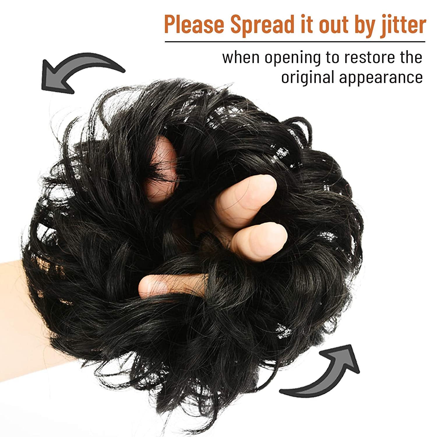 Dark Mocha Brown Messy Buns | Set of 2 | Limited Time Offer | Act Now! | FAUX Human Hair Curly Chignon Extensions Scrunchy Updo Hairpieces