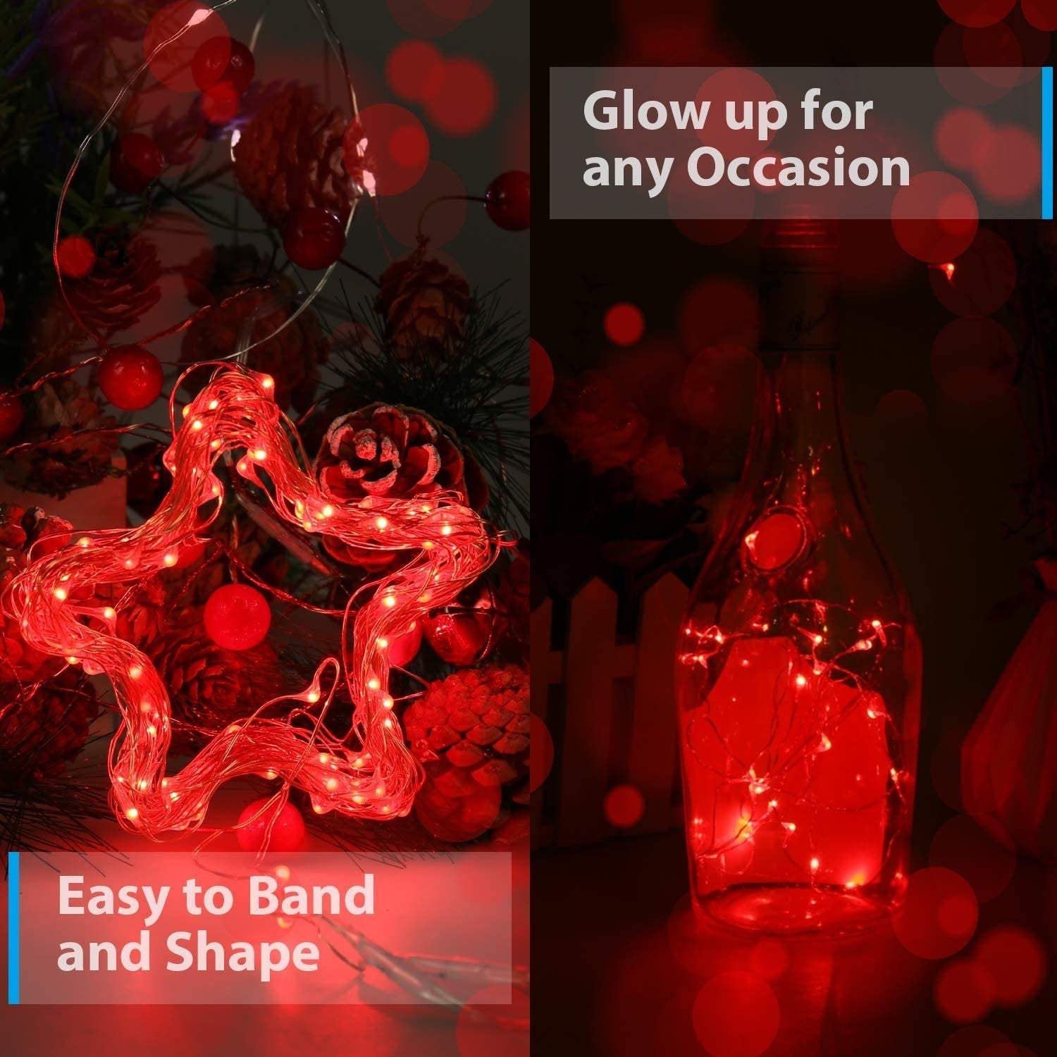 Led fairy string lights copper wire indoor festival christmas wedding party patio decorative window choice of colors