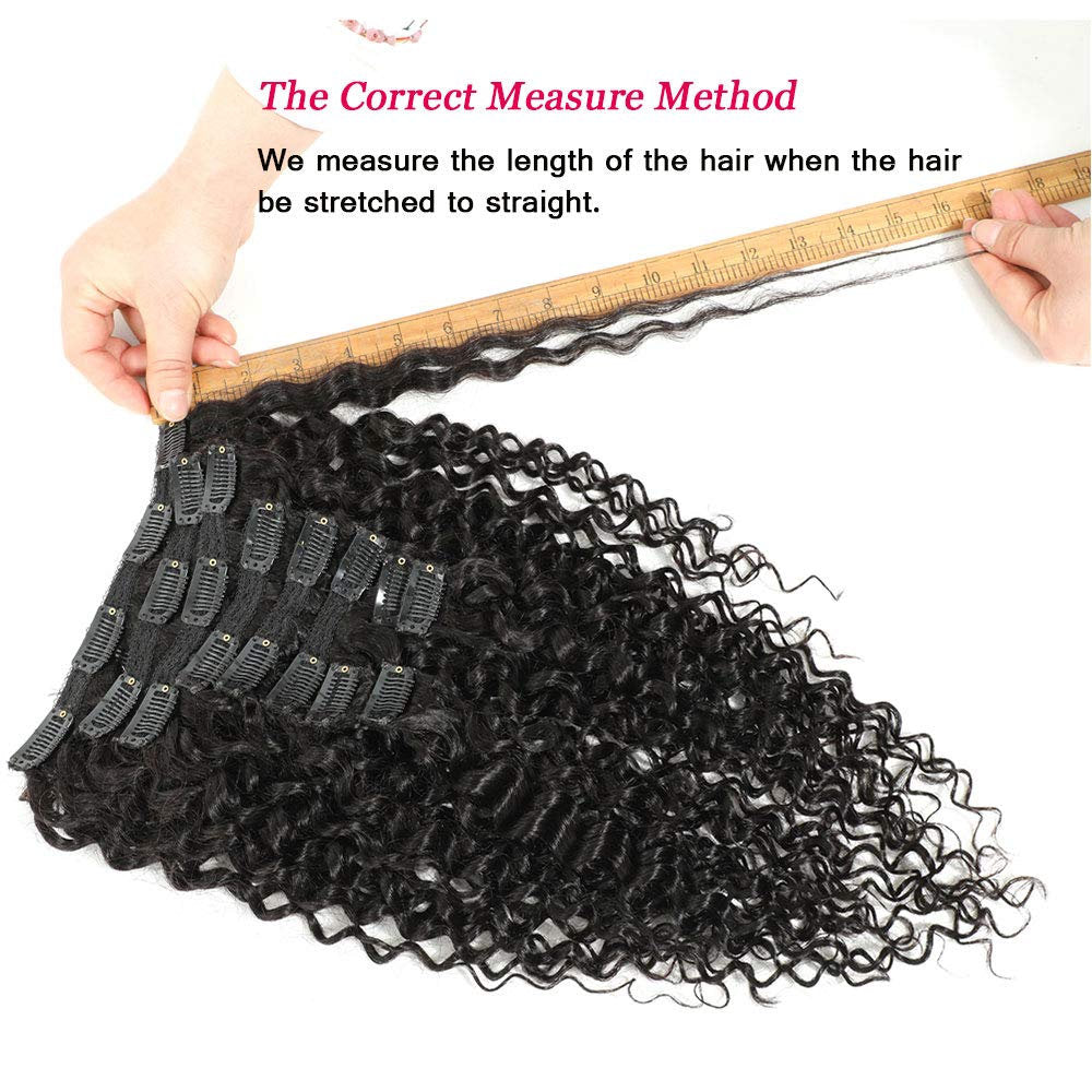 Deep Wave Clip ins Hair Extensions Virgin Human Hair Wavy Unprocessed Clip in Hair Extensions Set of 10 You Choose the Length from 10 - 20"