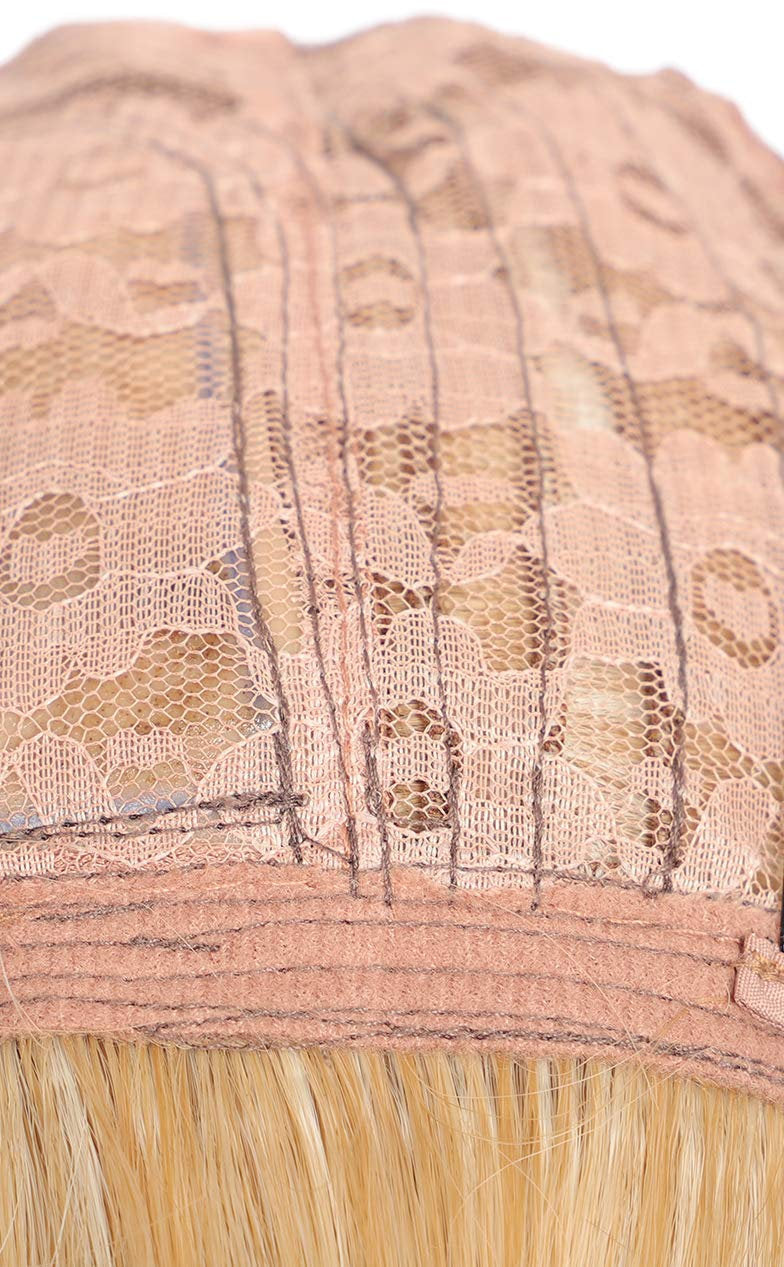 Mixed Blonde 20” Long Curly Body Wavy Wig with Air Bangs