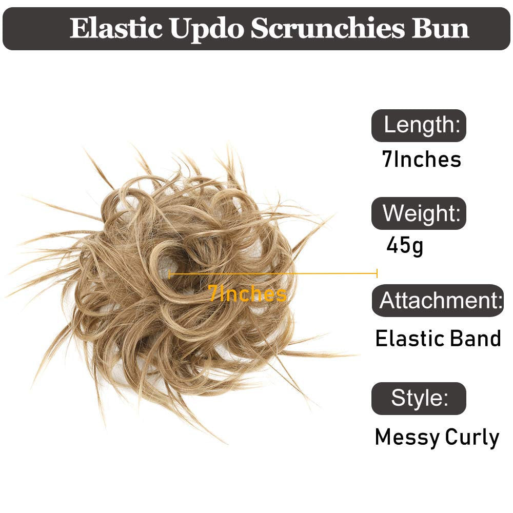 Tousled updo bun | color #12h24 | light brown mix natural blonde | fashion trending | super fluffy and natural looking
