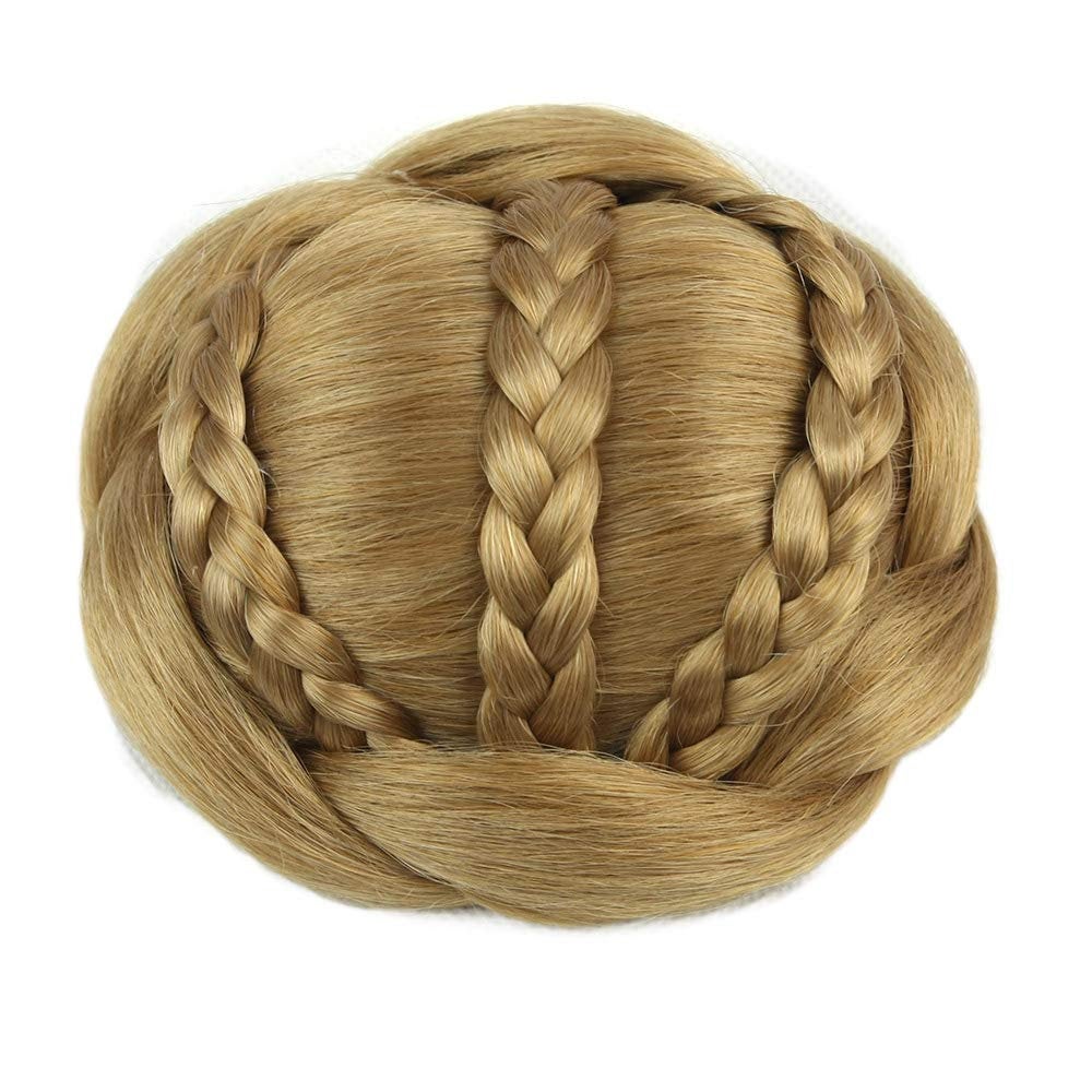 French girl style | thick faux human hair | braided hair bun |  color choice of 6 | fashion trending | super fluffy | get 2 for cat ear buns