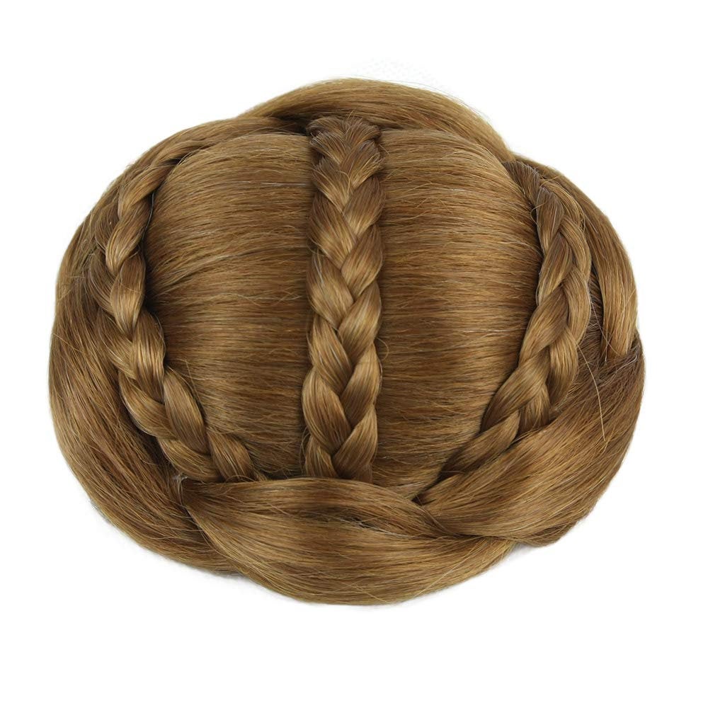 French girl style | thick faux human hair | braided hair bun |  color choice of 6 | fashion trending | super fluffy | get 2 for cat ear buns