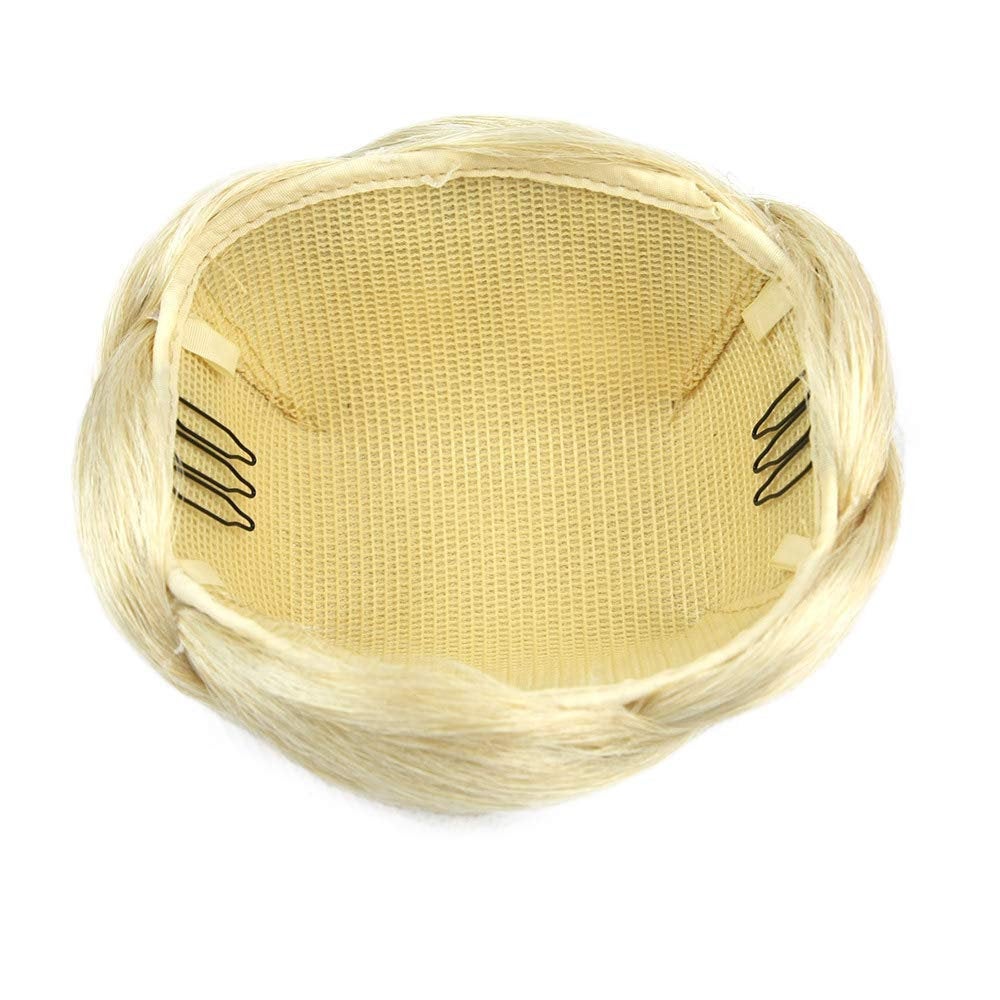 French girl style | thick faux human hair | braided hair bun |  color choice of 6 | fashion trending | super fluffy | get 2 for cat ear buns