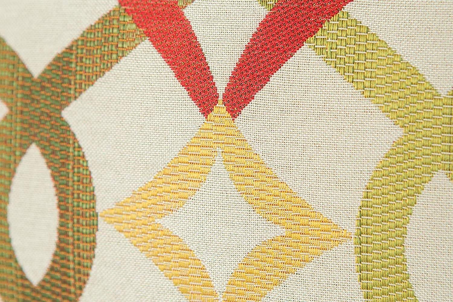 Red jacquard geometric link accent decorative throw pillow covers multicolor 18x18 cotton linen home office sofa couch decor