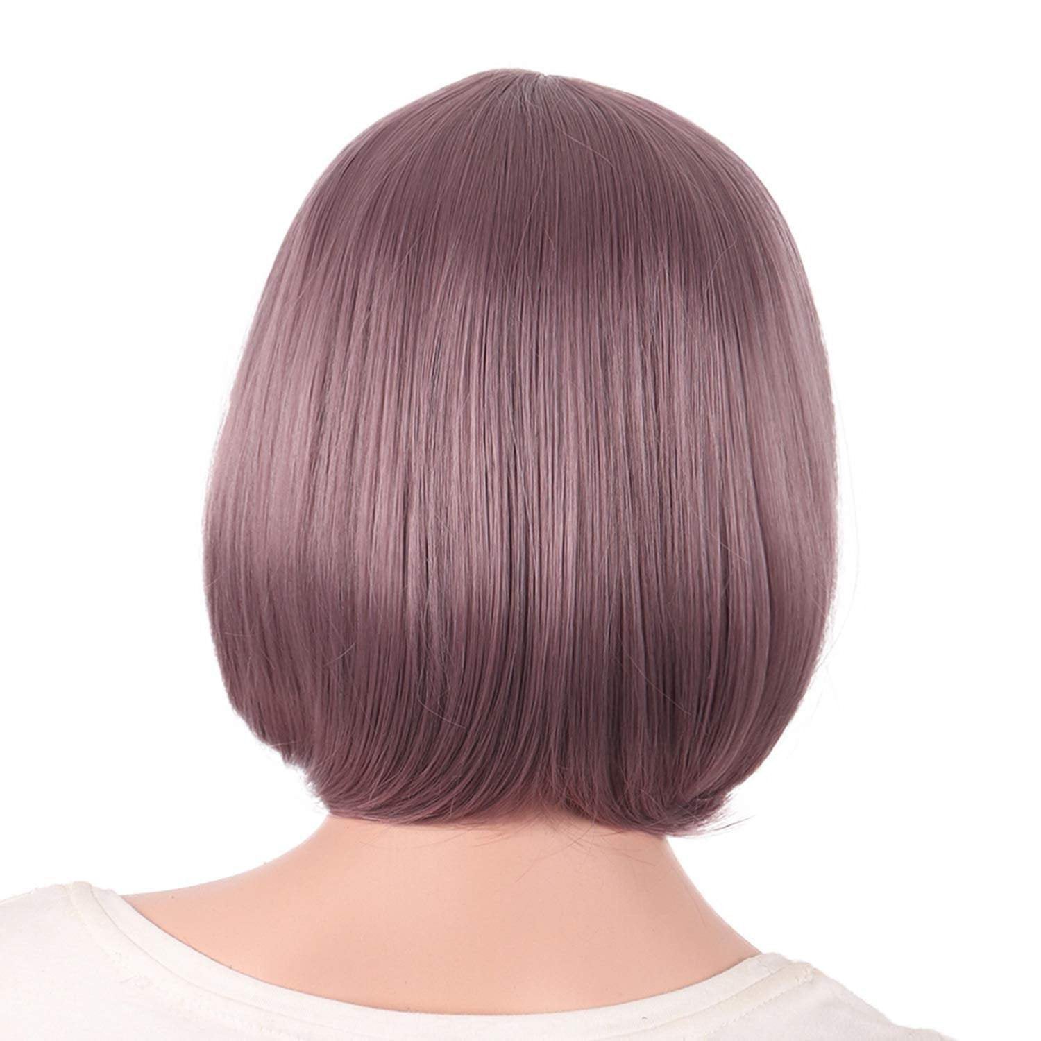 Dark taro purple 12 inch short straight cosplay party bob wig