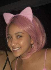 Rouge pink 12" bob, daily wear, cosplay, dress up, photo shoot, short wig with bangs, top of the line heat resistant synthetic fiber