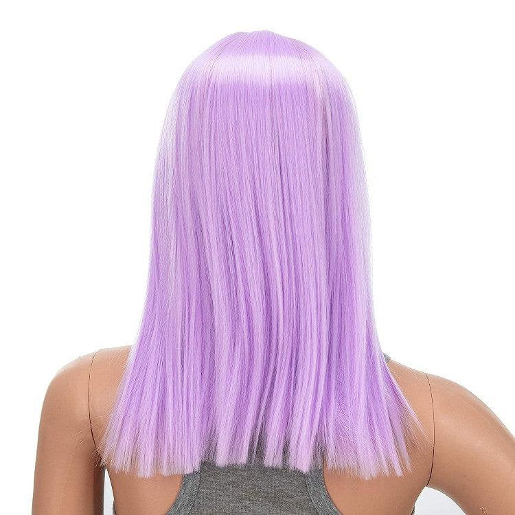 Light lilac purple straight heat resistant 14" | trendy wigs | synthetic top quality heat resistant fiber | human hair feel