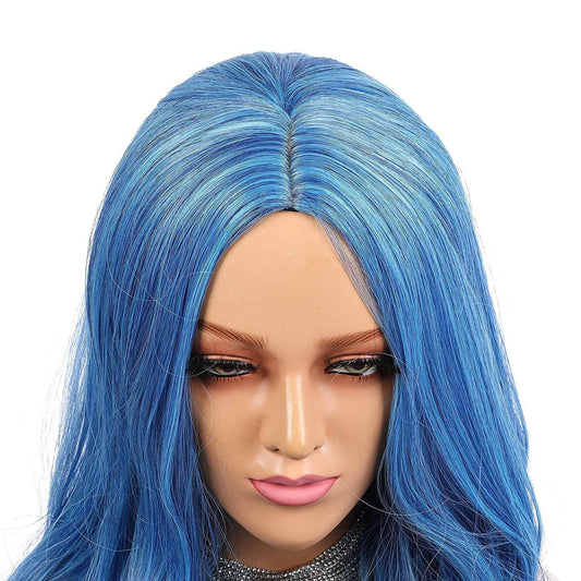 Ocean blue wavy 24" | trendy wigs | synthetic top quality heat resistant fiber | human hair feel | free shipping delivery in 3 to 5 days