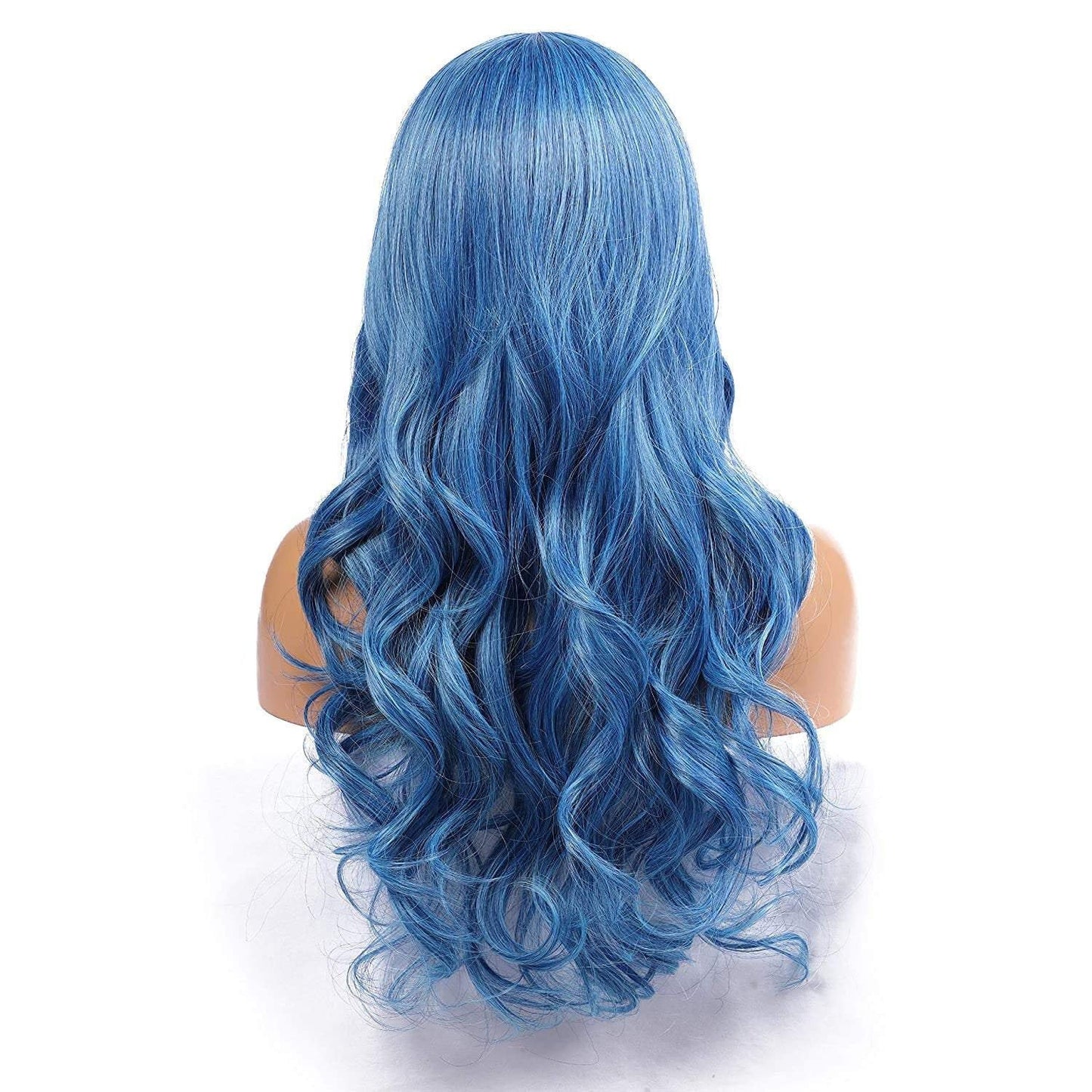 Ocean blue wavy 24" | trendy wigs | synthetic top quality heat resistant fiber | human hair feel | free shipping delivery in 3 to 5 days
