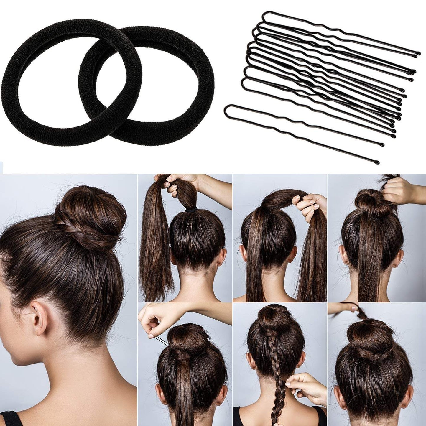 Complete hair bun shaper styling set | everything you need for making the trending cat ear buns | works with any hair type or length