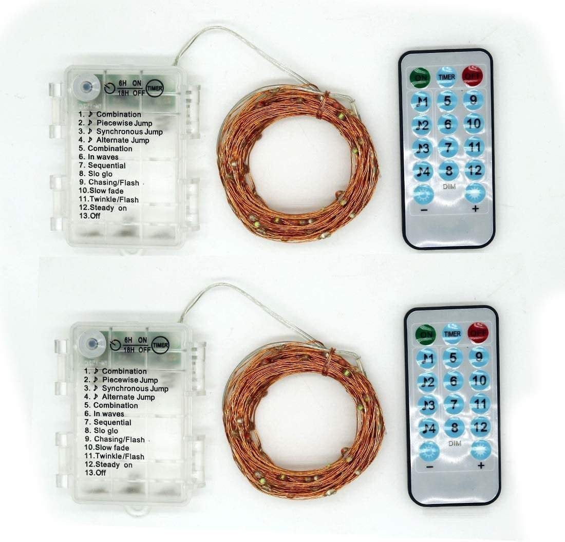 Sound activated music string lights | 32.8ft 100leds 12 modes | waterproof multicolor | battery powered | remote control