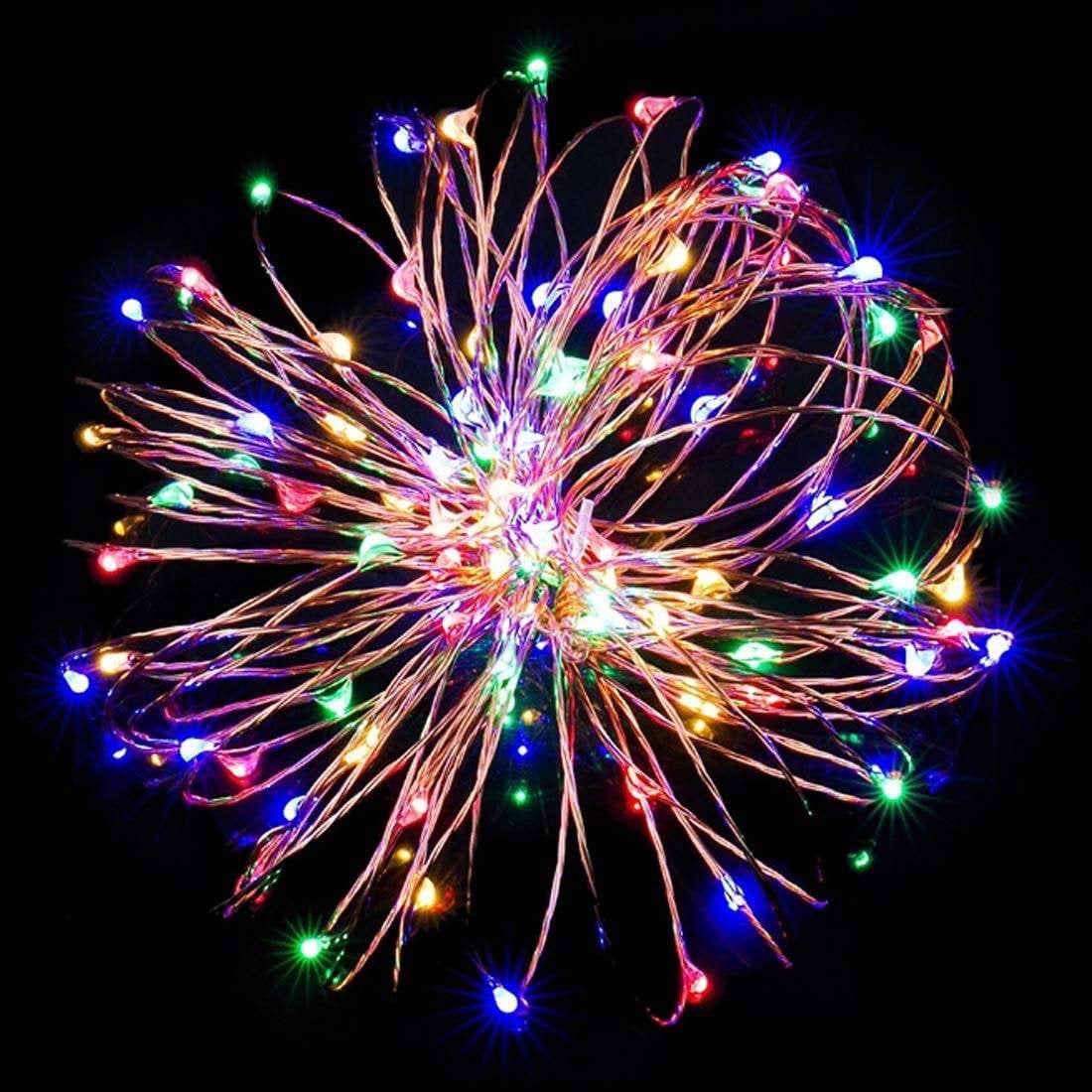 Sound activated music string lights | 32.8ft 100leds 12 modes | waterproof multicolor | battery powered | remote control