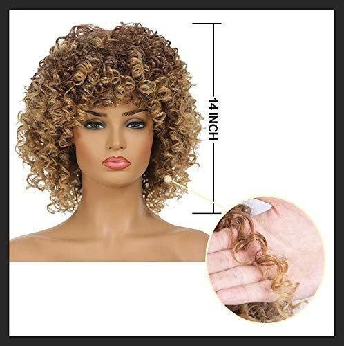 Bouncy fluffy curly wig with bangs | synthetic fiber with a human hair feel | drag queen | trendy custom styled | stage performer wig