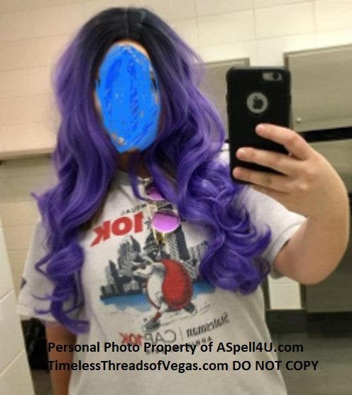 Black to purple ombre | big wave | 26" synthetic | human hair feel | drag queen | trendy custom styled | stage performer wig | ready to ship