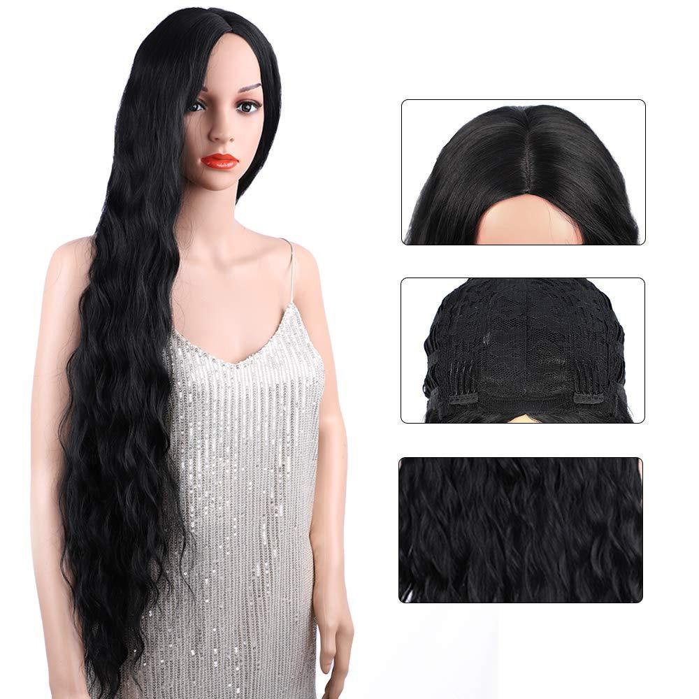 Trendy super long princess look wet and wavy heat resistant natural human hair feel synthetic wig 38 inches +/-