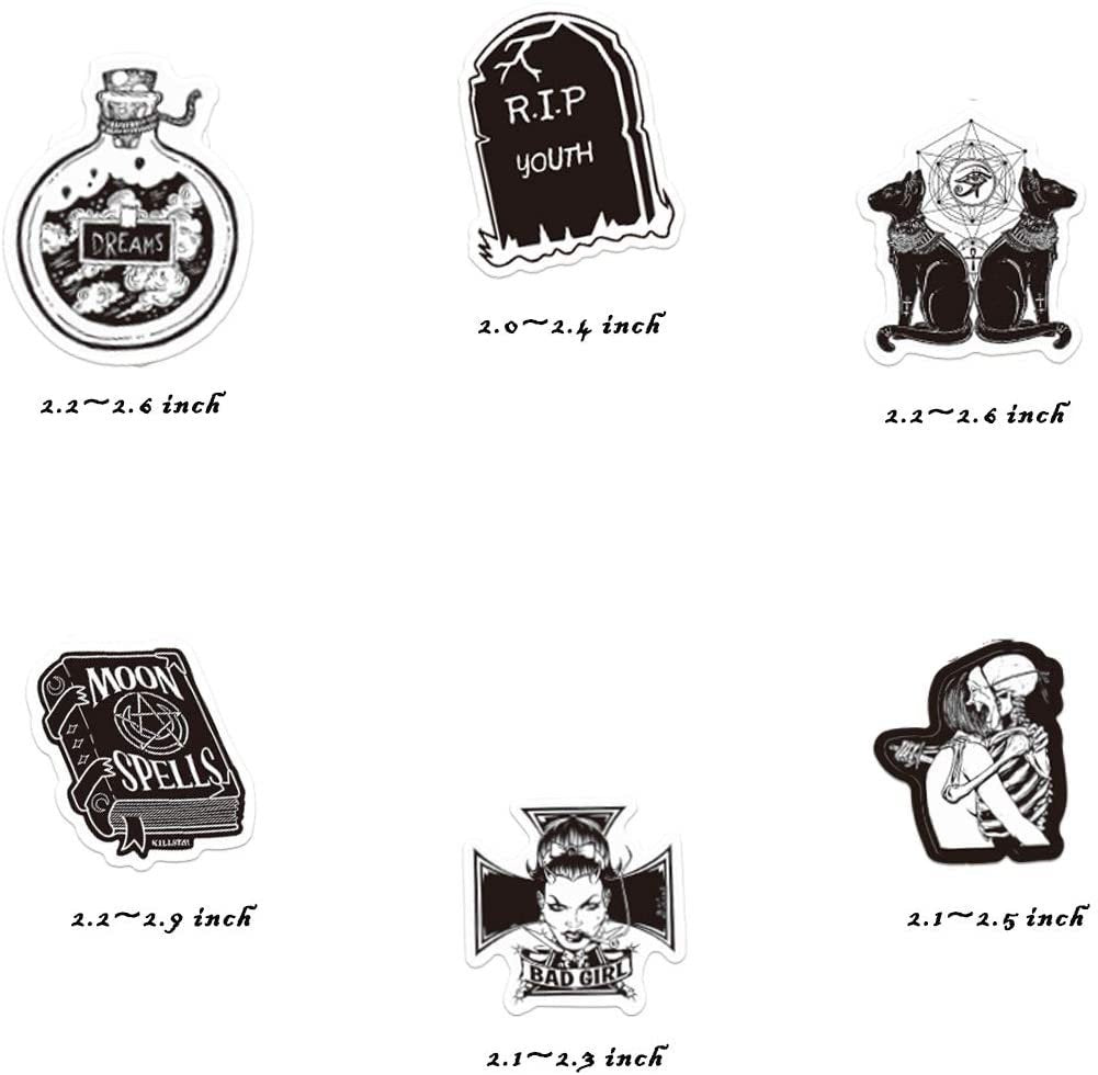 Gothic stickers 50 pieces no repeat removable vinyl diy trendy aesthetic decal stickers