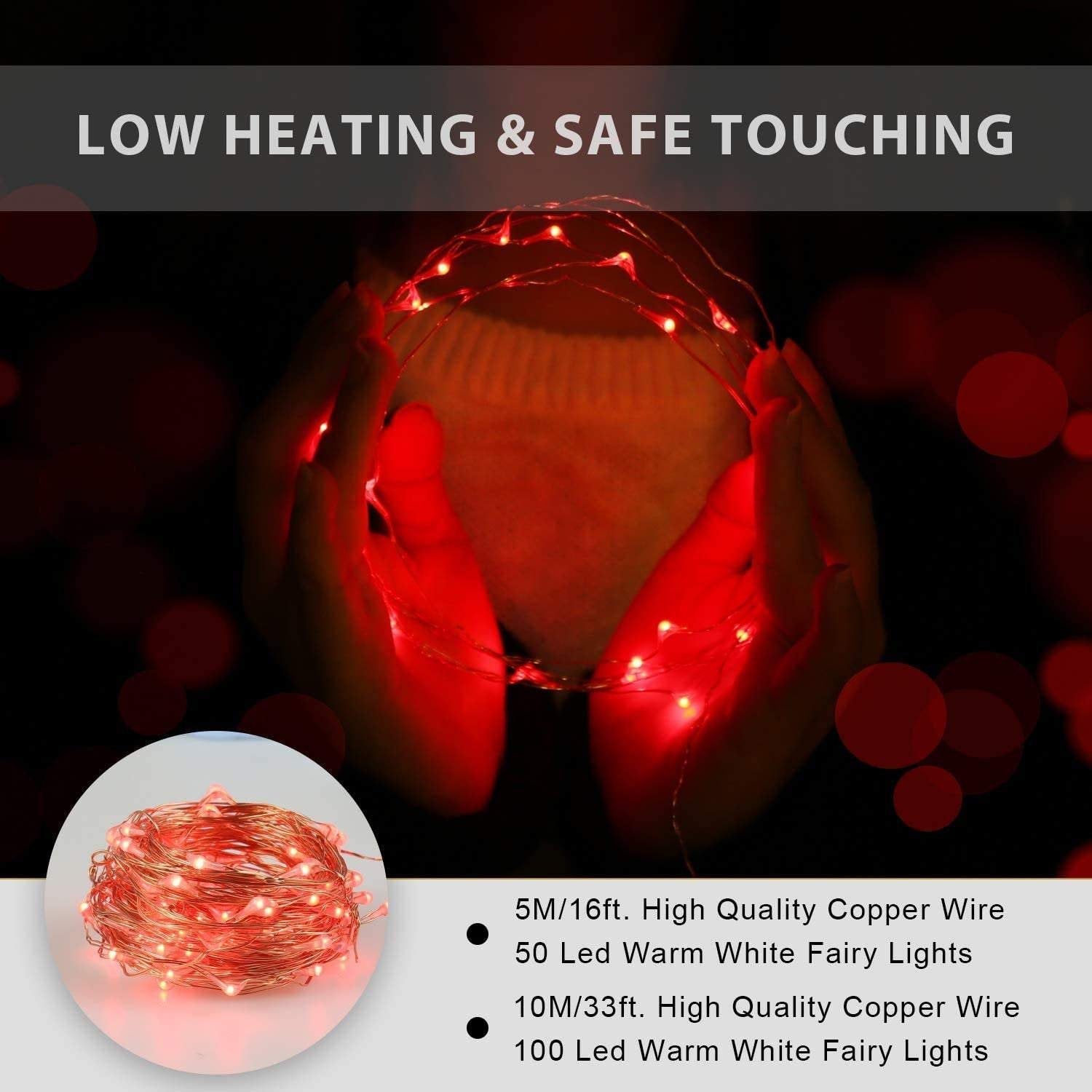 Led fairy string lights copper wire indoor festival christmas wedding party patio decorative window choice of colors