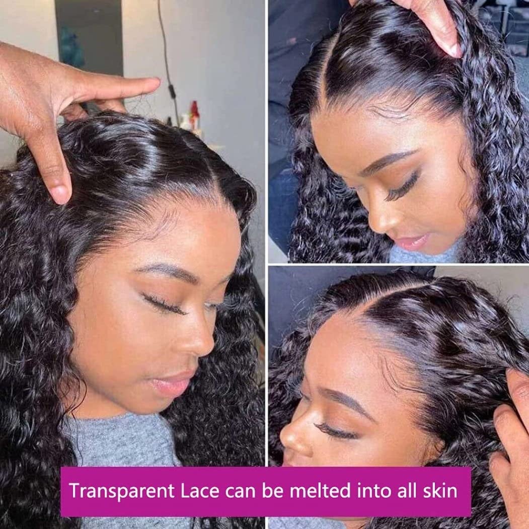 180 Density Wet and Wavy Water Wave Wig With Baby Hair 13X4 Glueless HD Lace Front Curly Pre Plucked Hairline 30" Brazilian Virgin Human Wig