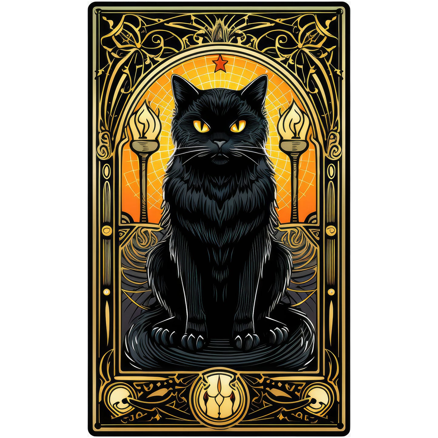 Halloween Cat Tarot Card Clipart Bundle DIY Printable Witch Gift Black Cat Art Gothic Cards Instant Download 300 DPI Transparent Background