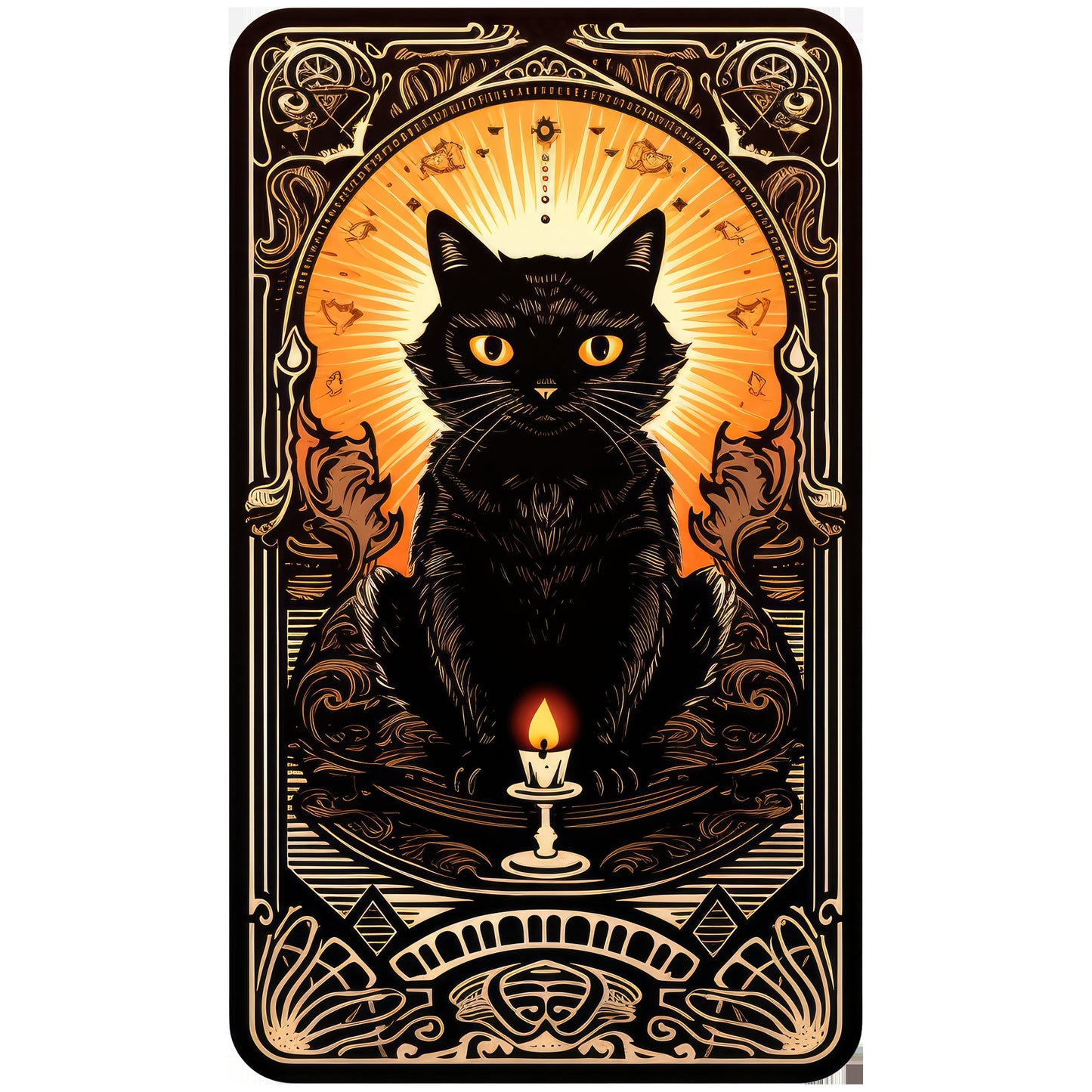 Halloween Cat Tarot Card Clipart Bundle DIY Printable Witch Gift Black Cat Art Gothic Cards Instant Download 300 DPI Transparent Background