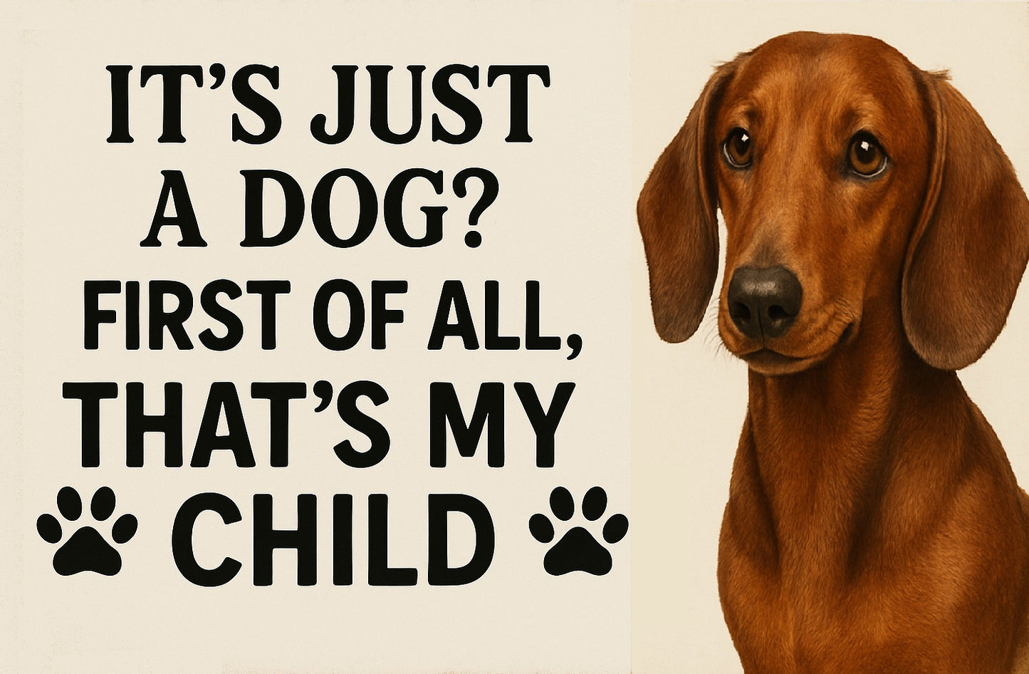 It's Just a Dog? That's My Child – Customizable Printable Pet Sign with Transparent PNG for Any Dog Breed | Funny Digital Wall Art Download