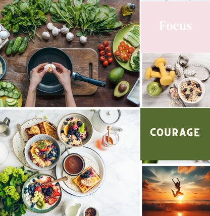 Vision Board Editable Printable Kit Aesthetic Vision Board Template 300+ Elements DIY Mood Board for Women Over 100 Affirmations and Quotes