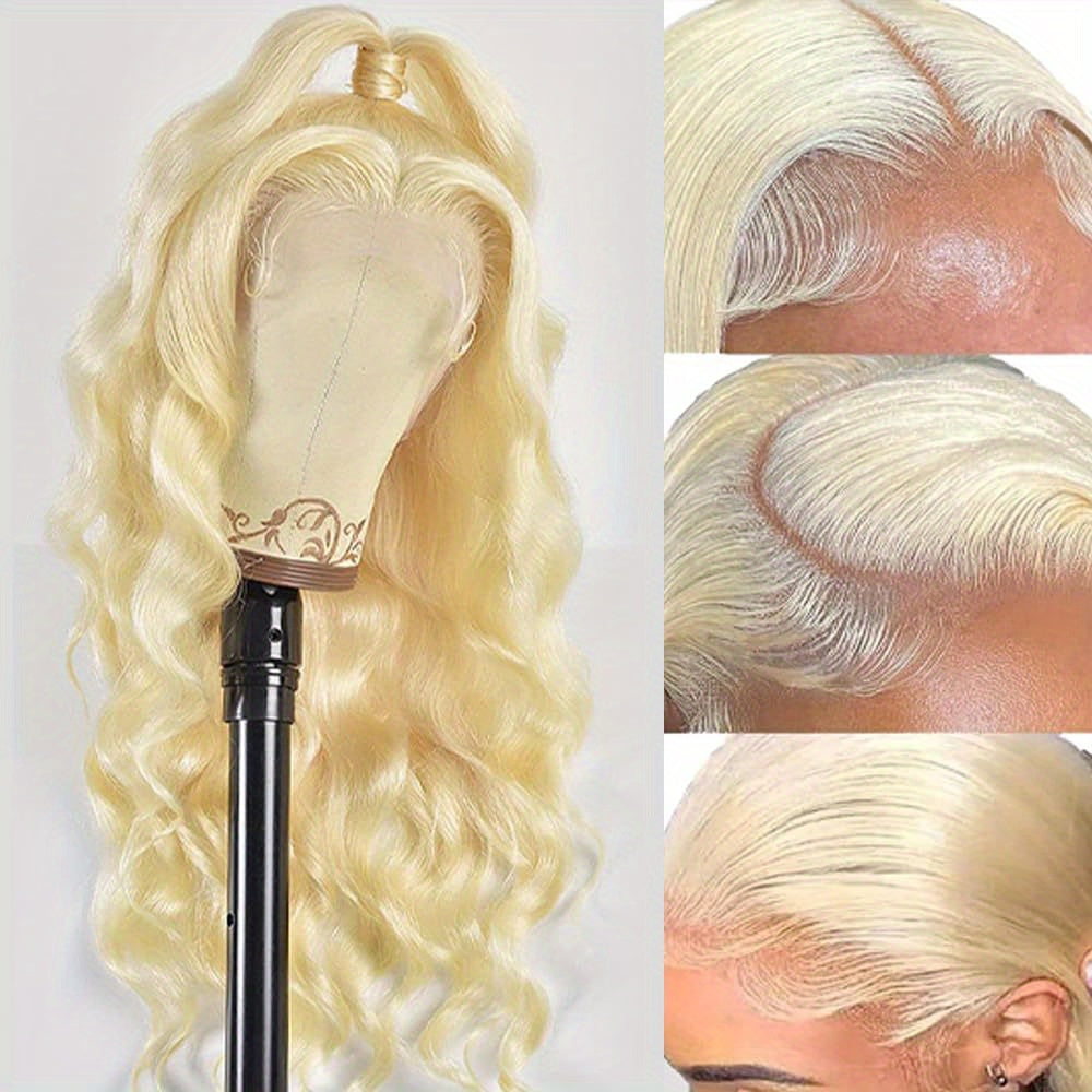 18A 30 Inch 613 Lace Front Wig Human Hair 13x5 HD Transparent Body Wave Wigs Human Hair Blonde Lace Front Wigs Human Hair Pre Plucked Glueless Wigs Human Hair Blonde Lace Frontal Human Hair Wigs 250% Density