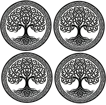 Celtic Tree of Life Tattoo Stencil Bundle – Intricate Knotwork Design for Sublimation or Ink